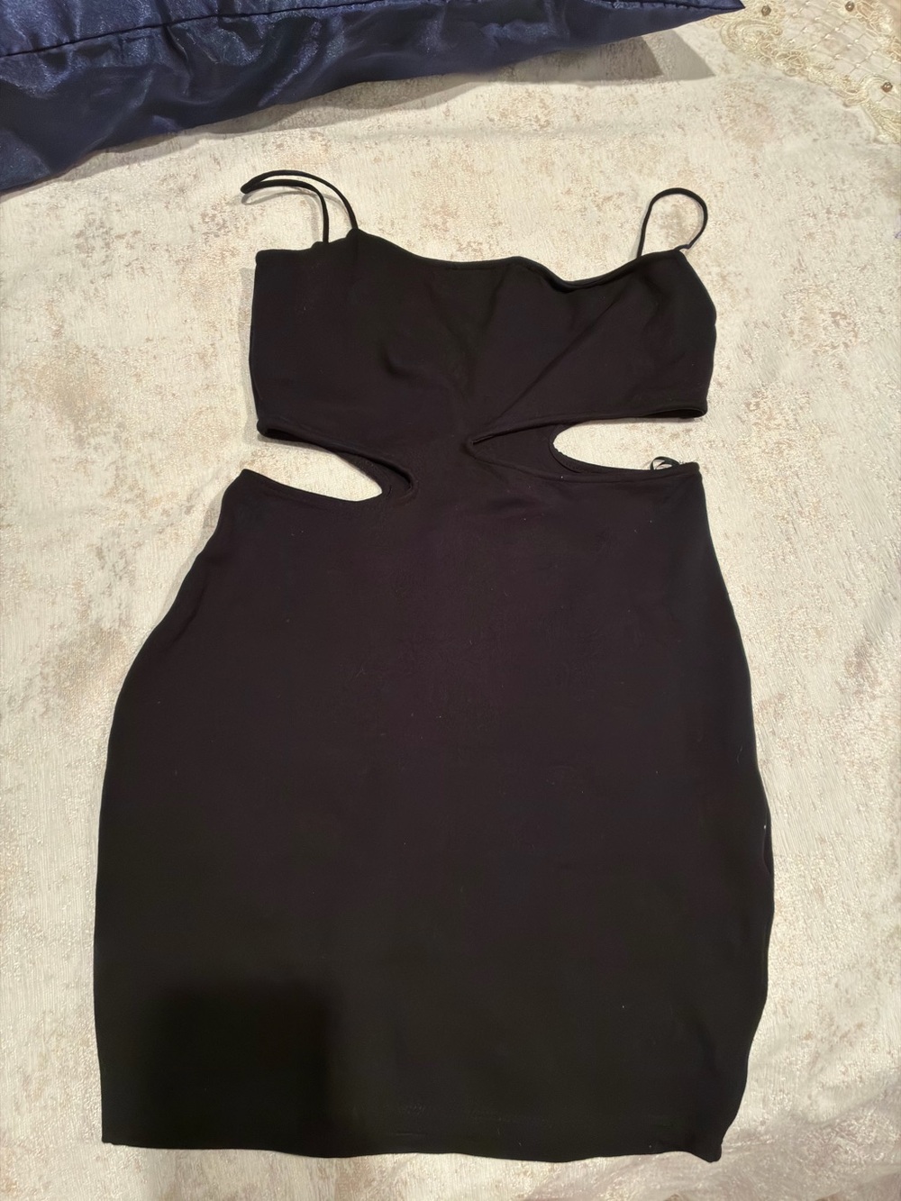 Zara Black Cutout Bodycon Mini Dress with Spaghetti Straps